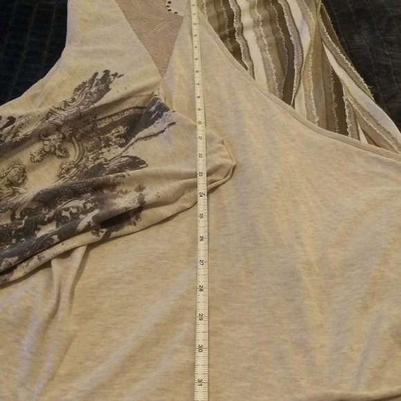 funky sleeveless draped patchwork tunic mini dress - Picture 11 of 11